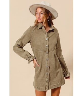 SO Me Julie Olive Denim Dress