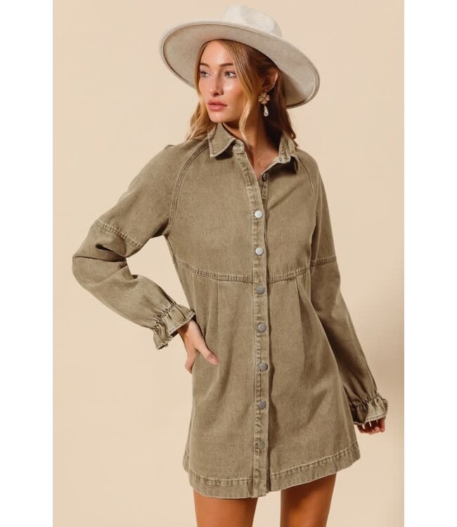 Julie Olive Denim Dress