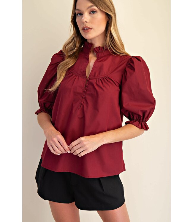 Gina Burgundy Blouse