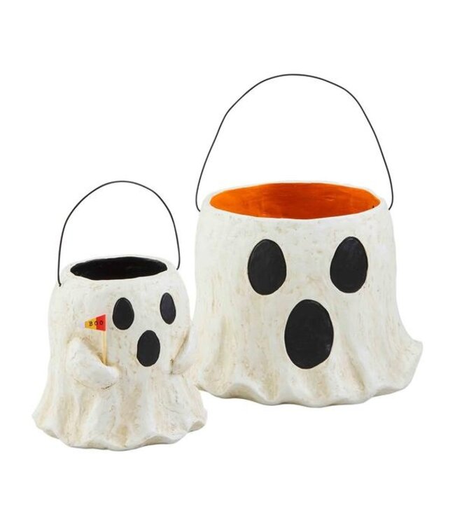 Paper Mache Ghost Large Treat Bucket