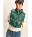 Darla Green Cropped Puffer Vest