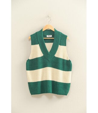 HYFVE Inc Becky Green Striped Sweater Vest