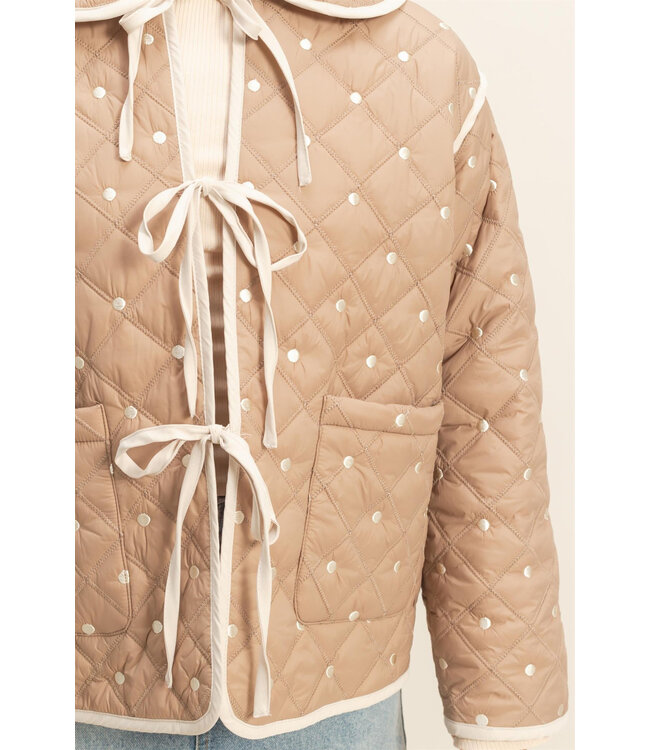 Janet Mocha Polkadot Quilted Jacket
