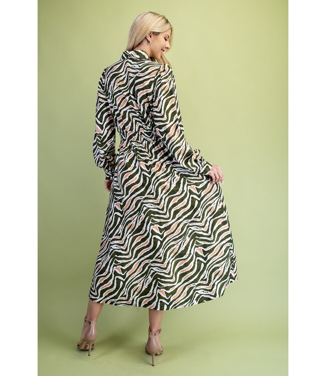 Tiffany Olive Zebra Midi Dress
