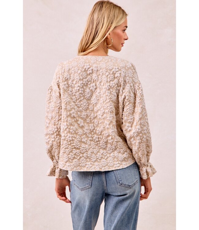 Emerson Oatmeal Floral Blouse