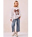 Janice Ivory Football Bow Top