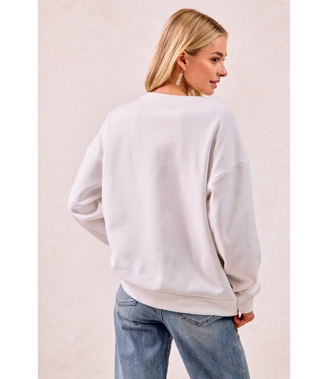 Janice Ivory Football Bow Top