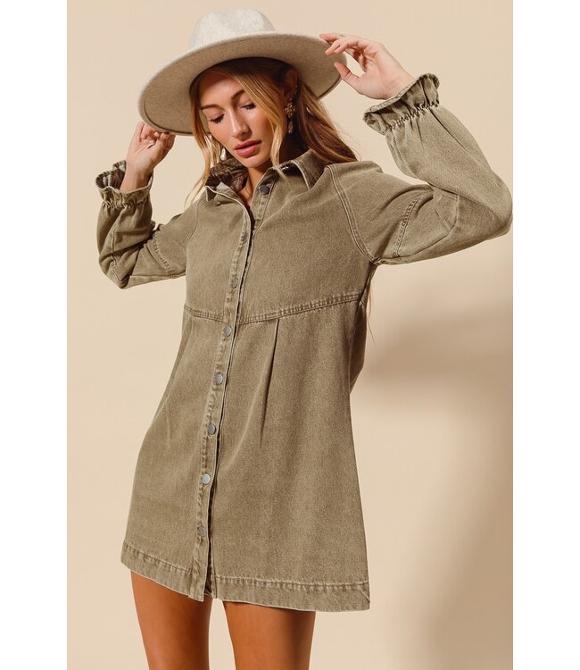 Julie Olive Denim Dress