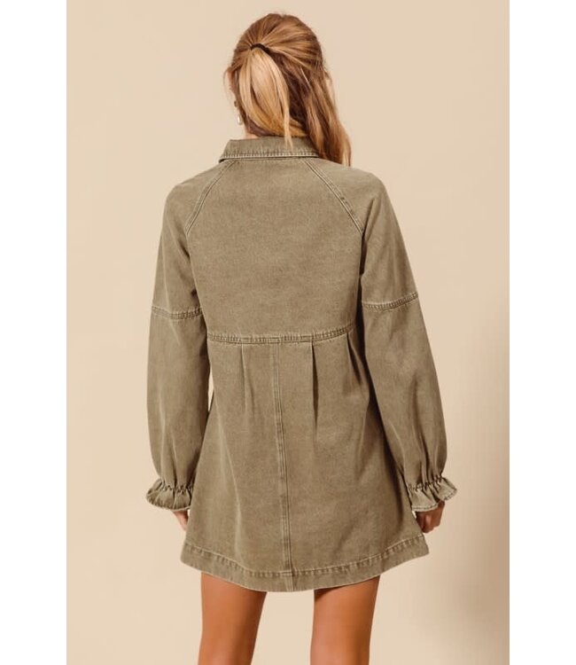 Julie Olive Denim Dress