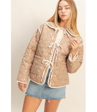 HYFVE Inc Janet Mocha Polkadot Quilted Jacket