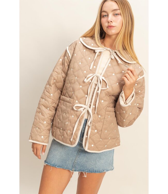 Janet Mocha Polkadot Quilted Jacket