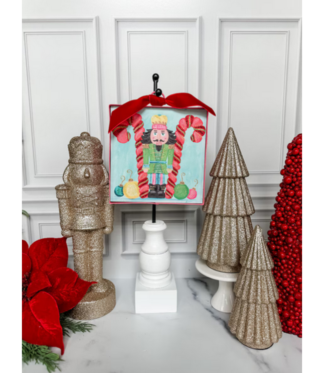 Round Top Mini Merry & Bright Nutcracker Print