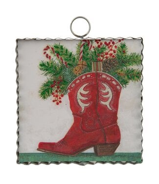 Mini Retro Cowboy Boot Print