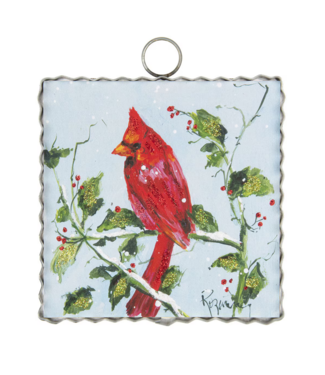 Mini Cardinal & Snowy Branch Print