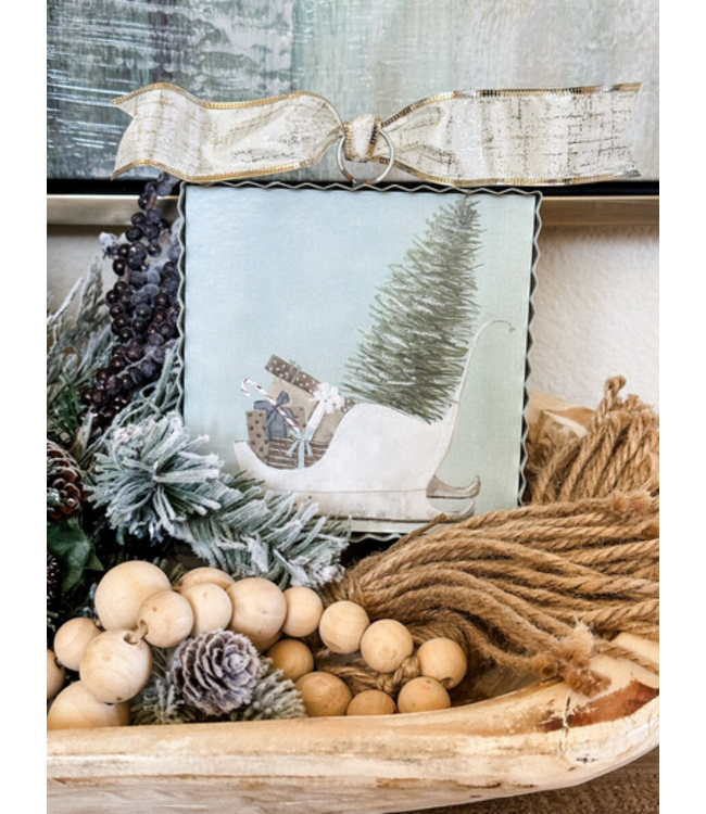 Round Top Mini Slipper Sleigh Print