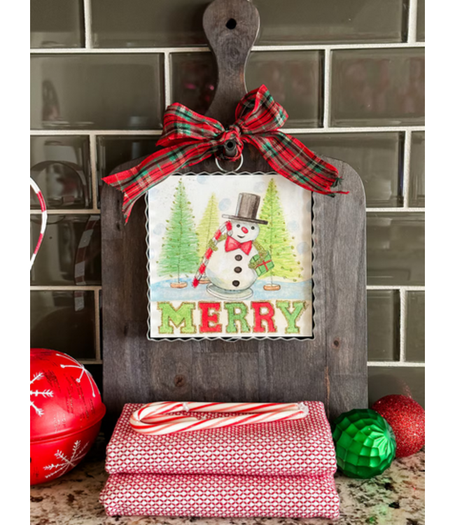 Round Top Mini Merry Snowman Print