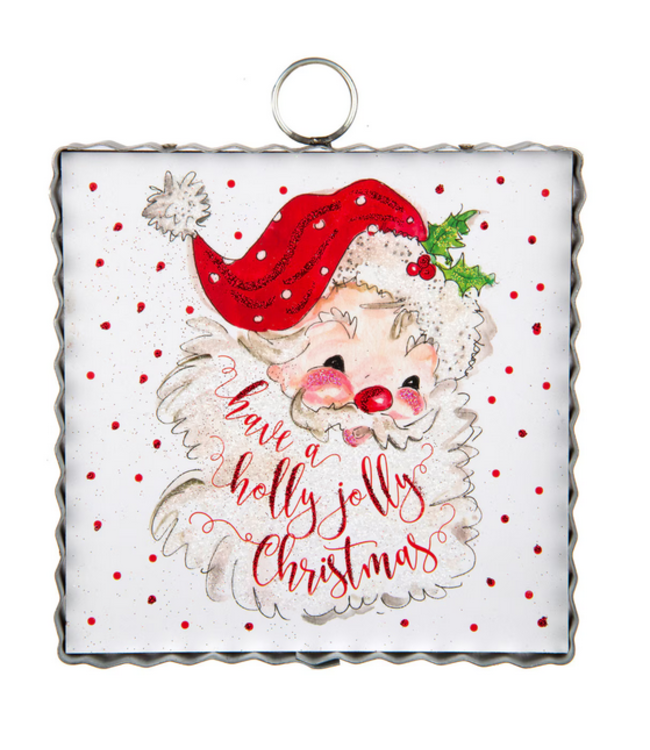 Round Top Mini Holly Jolly Santa Print