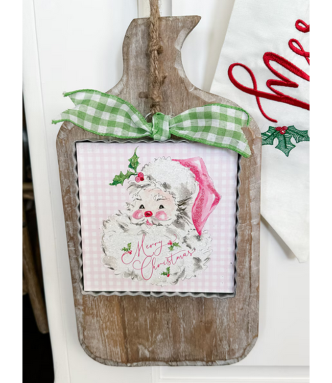 Round Top Mini Pink Santa Print