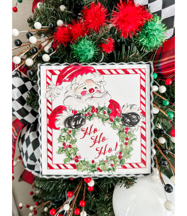 Round Top Mini HoHoHo Santa Print