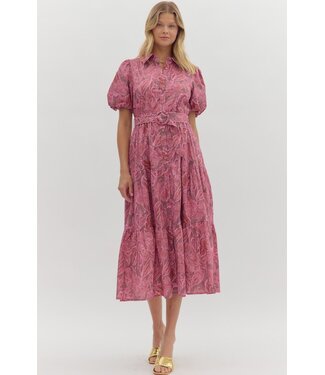 Entro Eleanor Rosy Brown Midi Dress