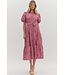 Eleanor Rosy Brown Midi Dress