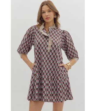 Entro Harper Brown Floral Dress