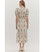Evelyn Ecru Floral Midi Dress