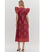 Isabella Garnet Floral Midi Dress