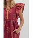 Isabella Garnet Floral Midi Dress