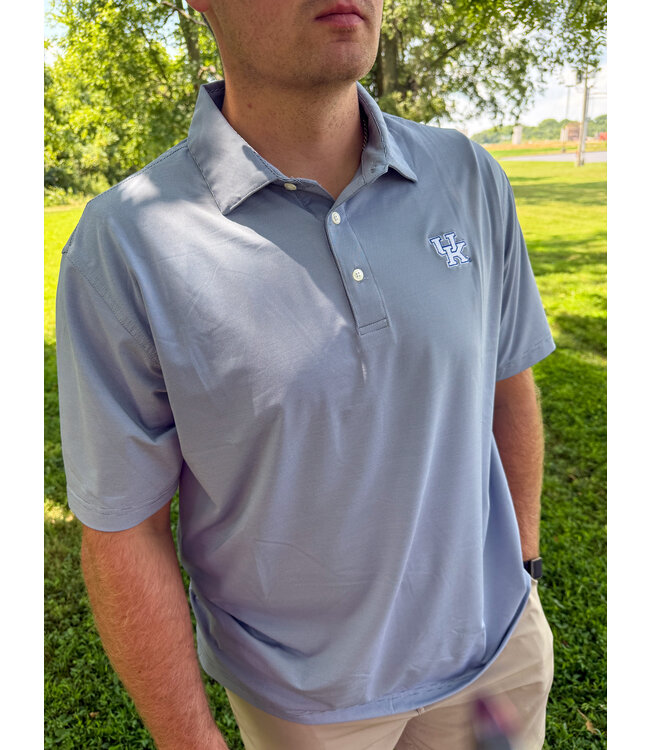 Hairline Stripe Kentucky Navy Performance Polo