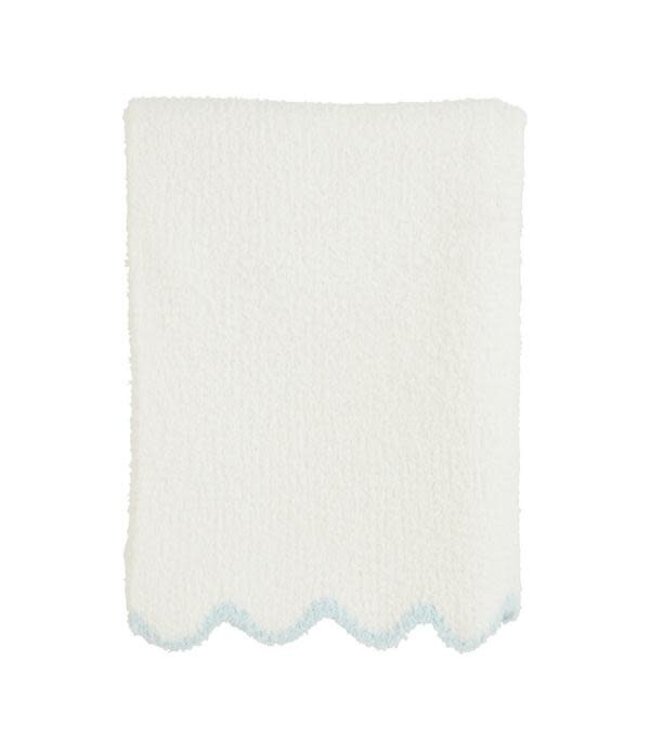 Blue Scallop Chenille Blanket