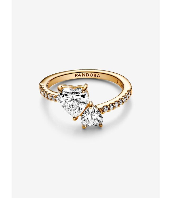 Sparkling Hearts Hearts Pandora Ring Pandora Two Sparkling Hearts