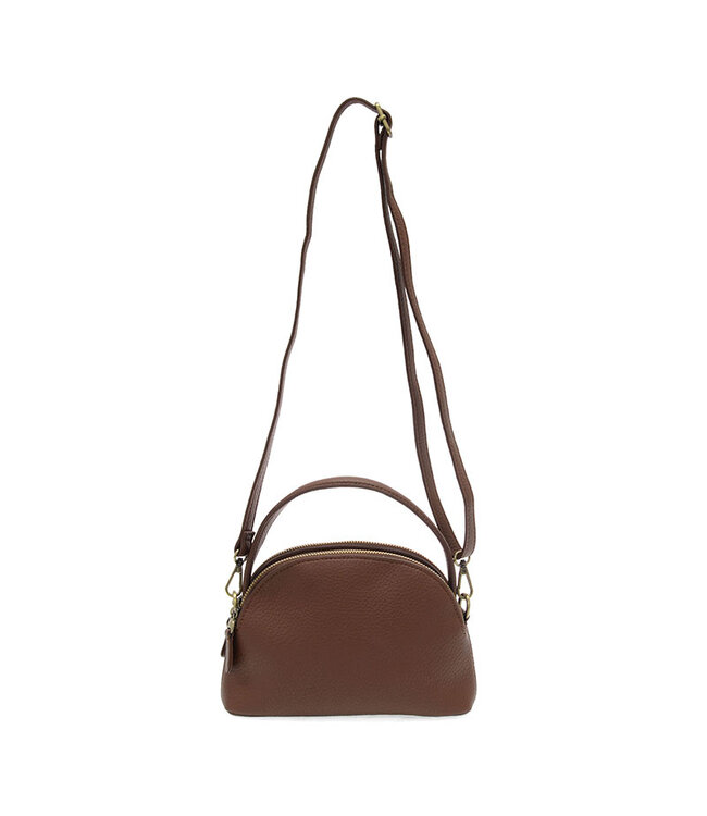Joy Susan Larissa Coffee Double Zip Dome Crossbody