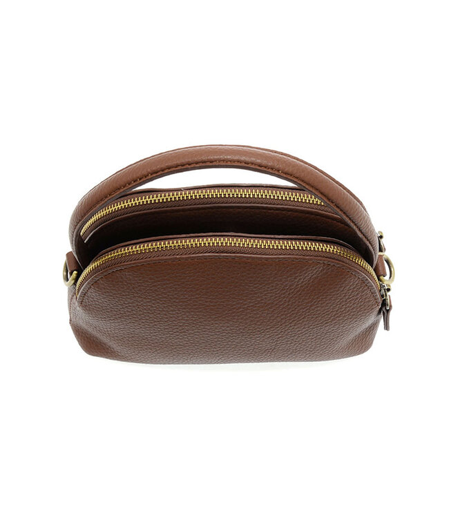 Joy Susan Larissa Coffee Double Zip Dome Crossbody