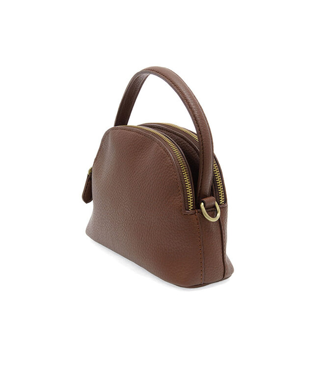 Joy Susan Larissa Coffee Double Zip Dome Crossbody
