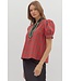 Madison Red Plaid Blouse