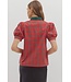 Madison Red Plaid Blouse