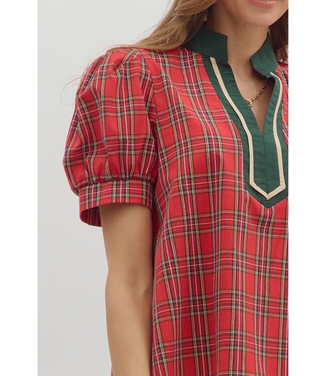 Madison Red Plaid Blouse