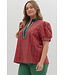 Madison Red Plaid Blouse