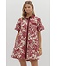 Ella Burgundy Floral Dress