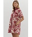 Ella Burgundy Floral Dress