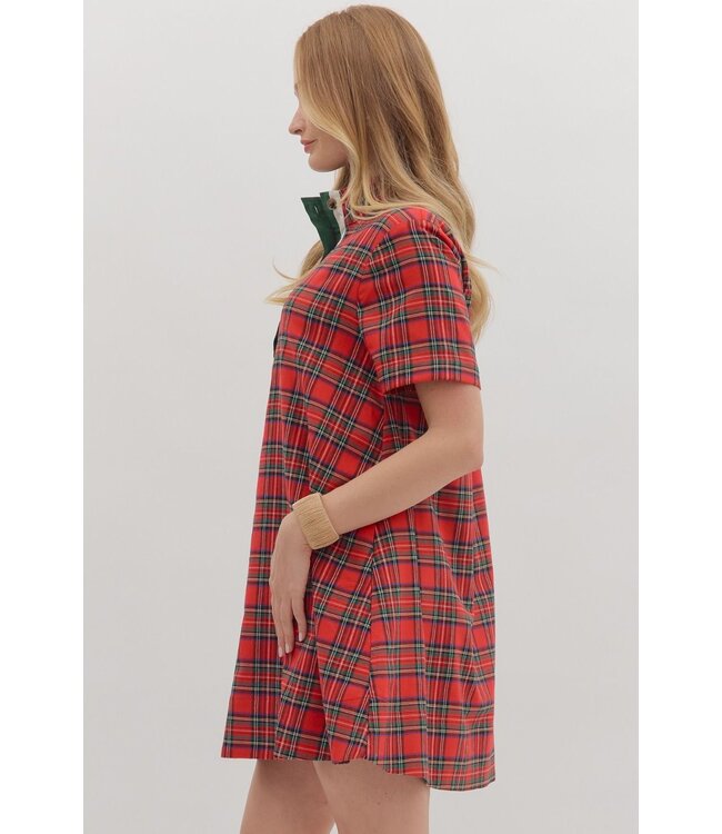 Avery Red Plaid Dress