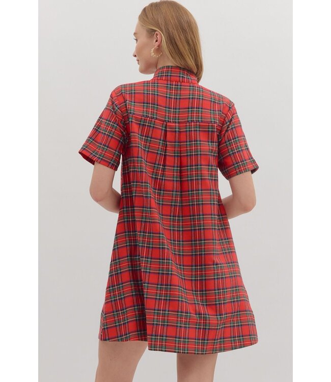Avery Red Plaid Dress