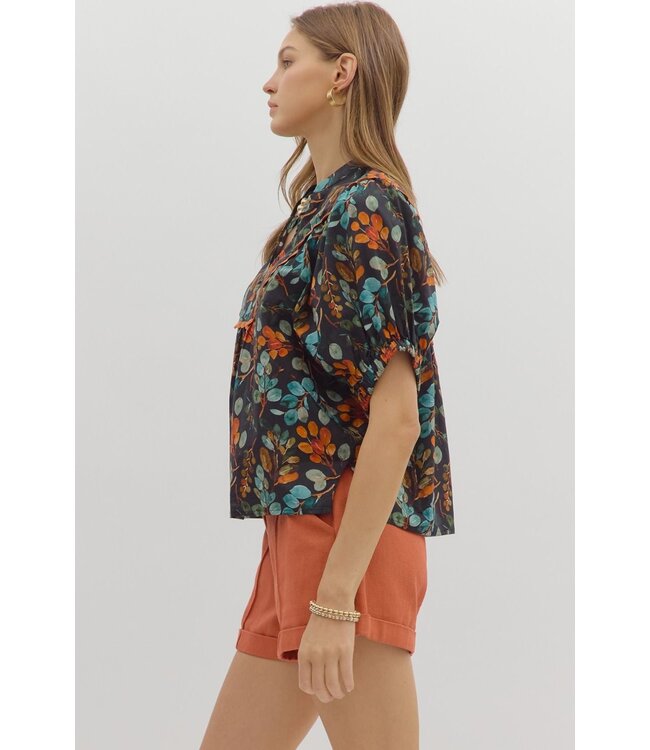 Layla Black Botanical Blouse