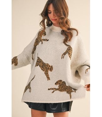 Klesis Jannie Ivory Cheetah Sweater