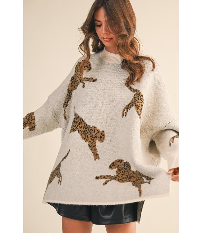 Jannie Ivory Cheetah Sweater