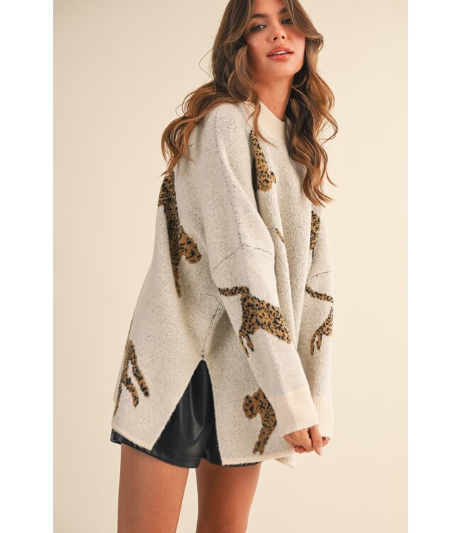 Jannie Ivory Cheetah Sweater