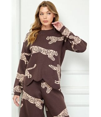 See And Be Seen Jan Chocolate Leopard Sweater