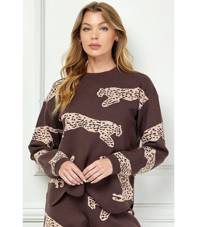 Jan Chocolate Leopard Sweater