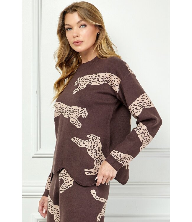 Jan Chocolate Leopard Sweater
